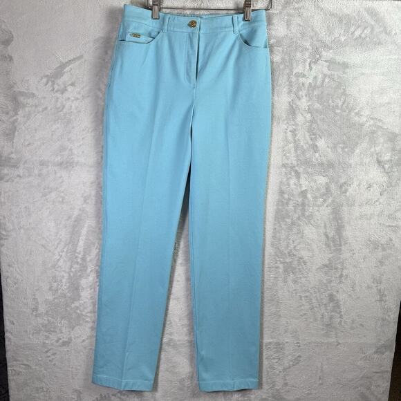 St John Sport Jeans Bright Blue Women's 4 Straight Leg Pants FLAWS* Cotton Blend - Picture 1 of 16
